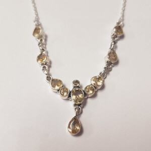 Silver Citrine 18" Necklace