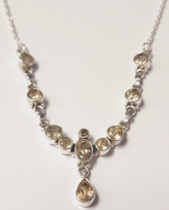 Silver Citrine 18" Necklace