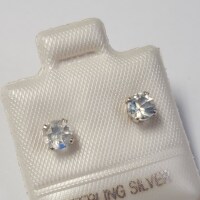 Silver Moonstone (0.5ct) Earrings - 2