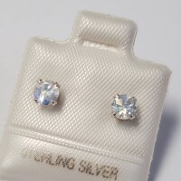 Silver Moonstone (0.5ct) Earrings - 3