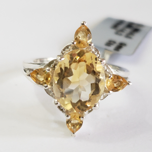 Silver Citrine(4.3ct) Ring