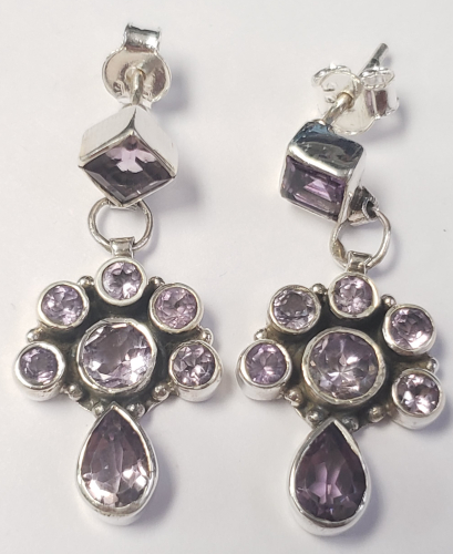 Silver Amethyst Earrings