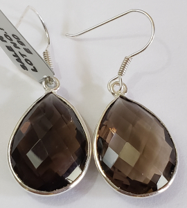 Silver Smokey Quartz(20.5ct) Earrings