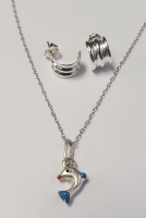 Silver Necklace and Earring Set