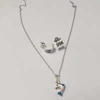 Silver Necklace and Earring Set - 2