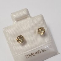 Silver Citrine (0.5ct) Earrings - 2