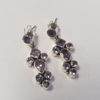 Silver Amethyst Earrings - 2