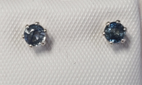 Silver Sapphire (0.4ct) Earrings