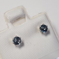 Silver Sapphire (0.4ct) Earrings - 2