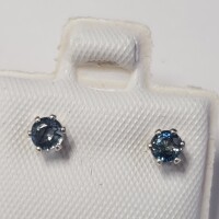 Silver Sapphire (0.4ct) Earrings - 3