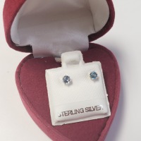 Silver Sapphire (0.4ct) Earrings - 4