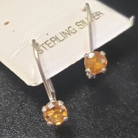 Silver Citrine (0.5ct) Earrings - 2