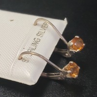 Silver Citrine (0.5ct) Earrings - 3