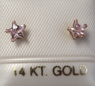 14K Pink Cubic Zurconia Earrings