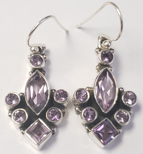 Silver Amethyst Earrings