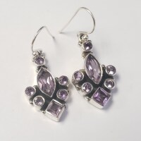 Silver Amethyst Earrings - 2