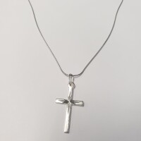 Silver Cross 16" Necklace - 2