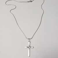 Silver Cross 16" Necklace - 3