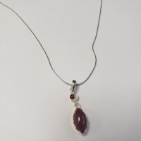 Silver Genuine Gemstone 18" Necklace - 2