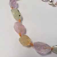 Silver Natural Citrine Amethyst Quartz and Apatite (480ct) Necklace - 2