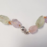 Silver Natural Citrine Amethyst Quartz and Apatite (480ct) Necklace - 3