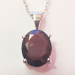 Silver Garnet Necklace