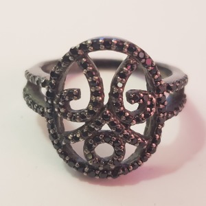 Silver Black Onyx Ring