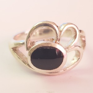 Silver Black Onyx Ring