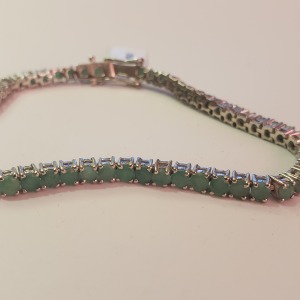 Silver Emerald Bracelet