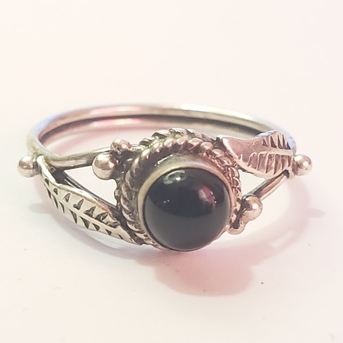 Silver Black Onyx Ring