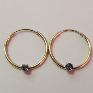 14K Sapphire(0.15ct) Earrings