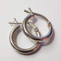 Silver Hoop Earrings - 2