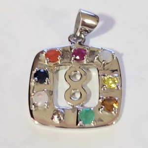 Silver Multi Gemstone Pendant