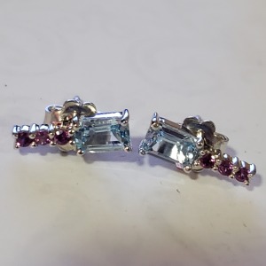 Silver Blue Topaz Earrings