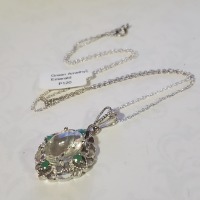 Silver Green Amethyst Emerald Necklace - 4