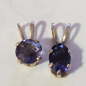 Silver Lot Of 2 Iolite Pendant