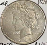 1927-D AU50 Peace Silver Dollar - 3