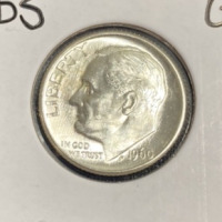 1960-D MS55FB Full Bands Silver Gem Dime - 3