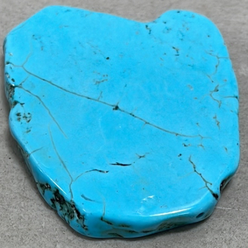 (1) 120.95ct Blue Turquoise Gemstone Freeform Slice Cabochon