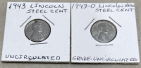 (2) 1943 Steel Pennies