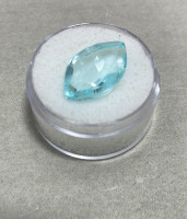 (1) 15.30ct Natural White Sapphire Oval Cabochon, (1) 9.05ct Natural Aquamarine Marquise Cut And Faceted. Both W/ AGI Labs COA - 5