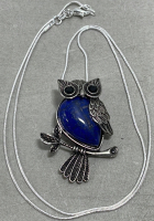 (1) Lapis Lazuli Owl Gemstone Necklace