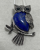 (1) Lapis Lazuli Owl Gemstone Necklace - 2