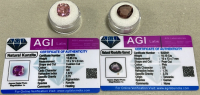 (1) 10.10ct Natural Rhodolite Garnet Pear Cut And Faceted, (1) 13.85ct Kunzite Cushion Cut And Faceted. Both W/ AGI Labs COA