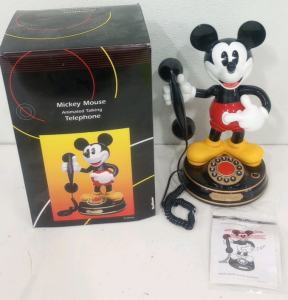 Vintage 1997 Mickey Mouse Animated Talking Telephone With Original Box