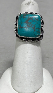 (1) Turquoise .925 Silver Ladies Ring Size 6-1/2