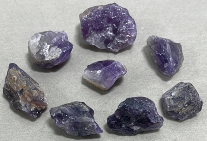 (8) 220.00ct Total Natural Rough Amethyst Gemstones