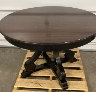 Round Dark Brown Dining Table