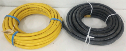 (1) 50' 3/8" Polyflex Air hose (1) 50' 3/8" Rubber Goodyear Air Hose