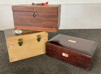 (3) Wooden Storage Boxes